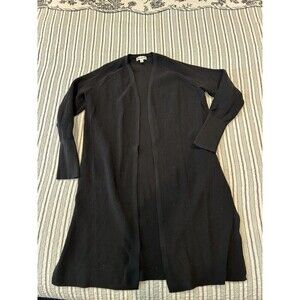 Prologue Women's Long Sleeve Open-Front Black Knitted Cardigan Sweater Size S